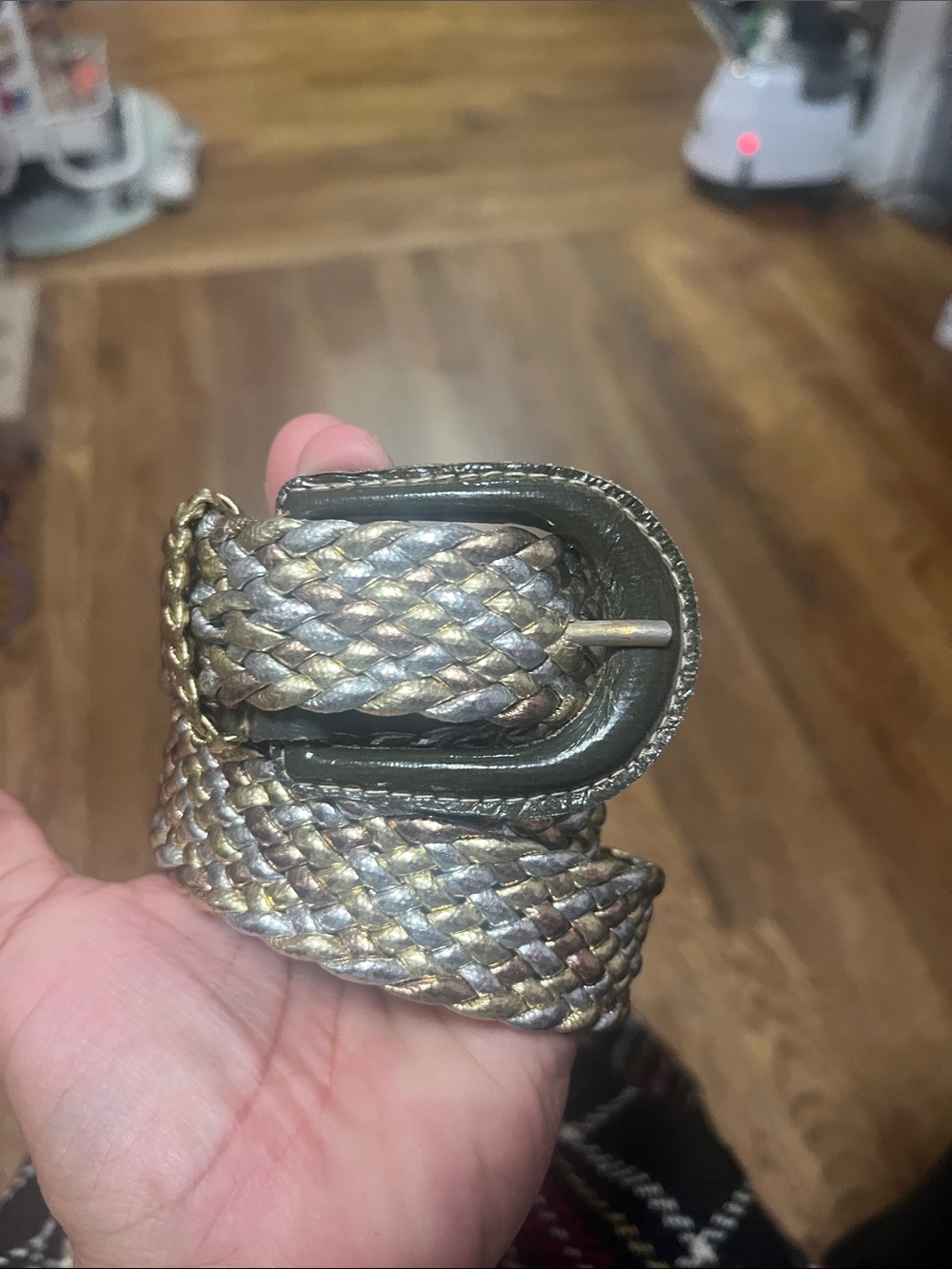 Ann Taylor Loft Skinny Metallic Braided Belt Size 1X Womens